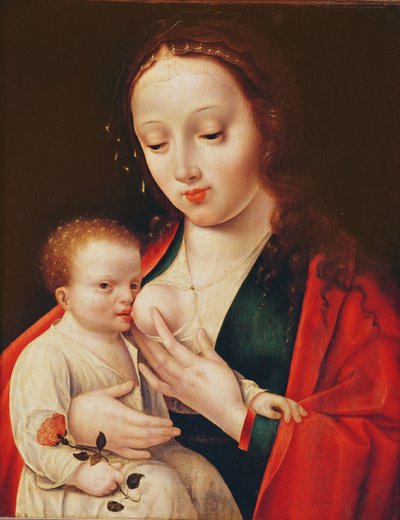 幼児のキリストを育てる処女の母乳 作： Joos van Cleve